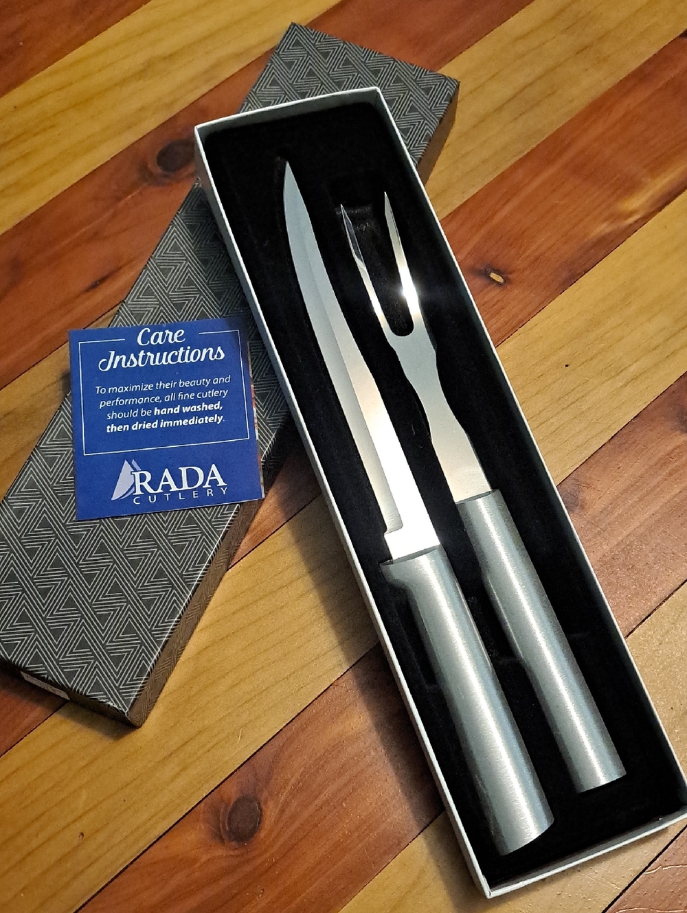 RADA Silver Carving Knife and Fork Set